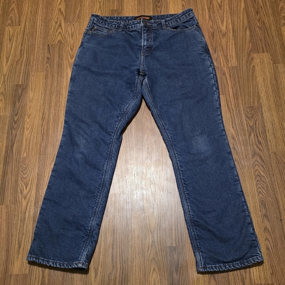 Realtree Insulated Quilted Lined Jeans Men’s 34x32 Blue Hunting Workwear Warm